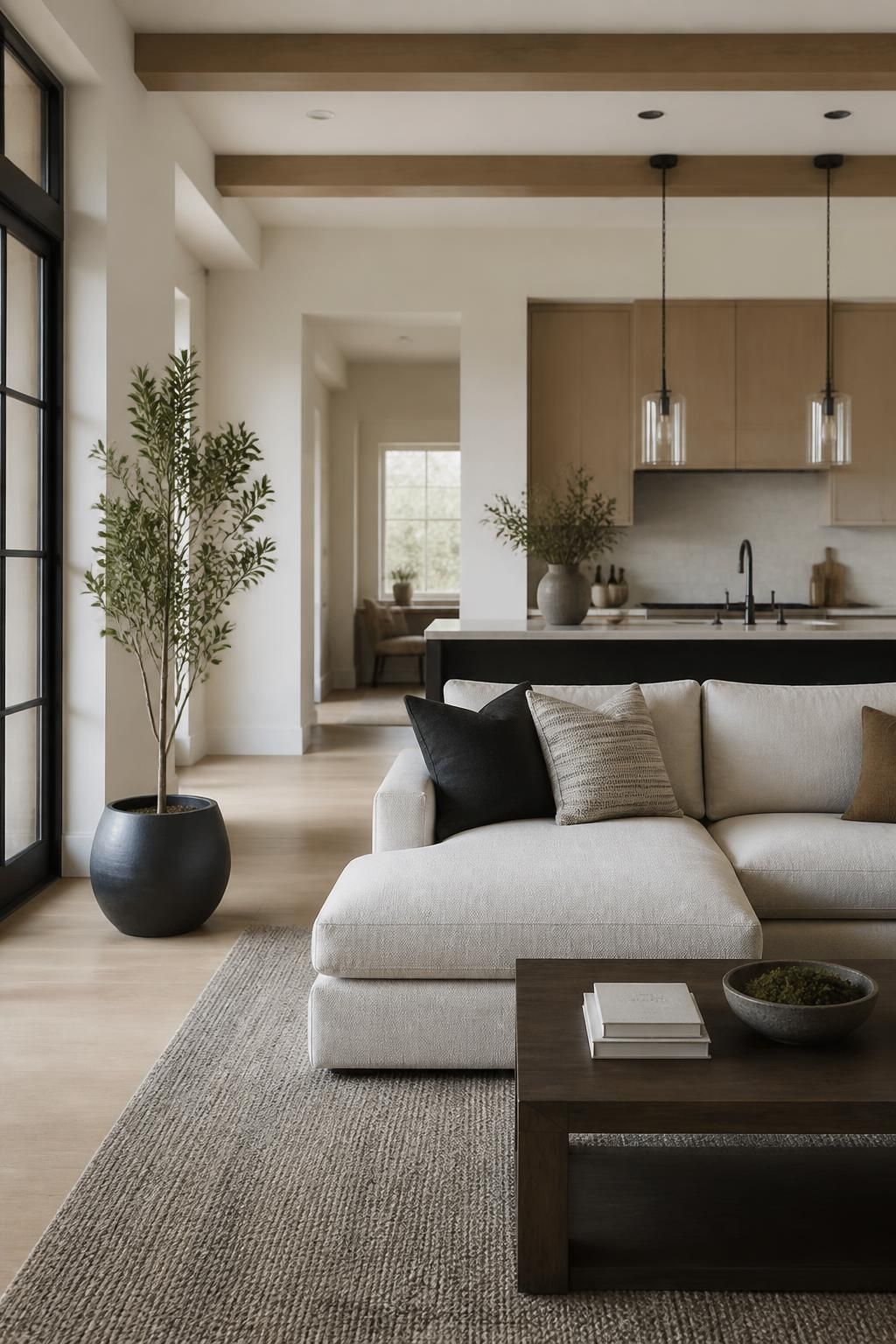 Newly completed residential interior with polished modern finishes